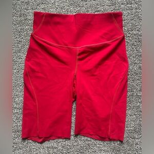 Women's Red High-Waisted Bike Shorts